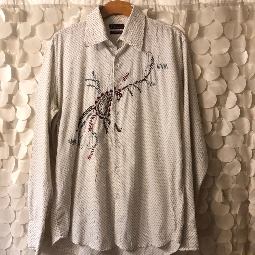 Long sleeve button down shirt with detail on front